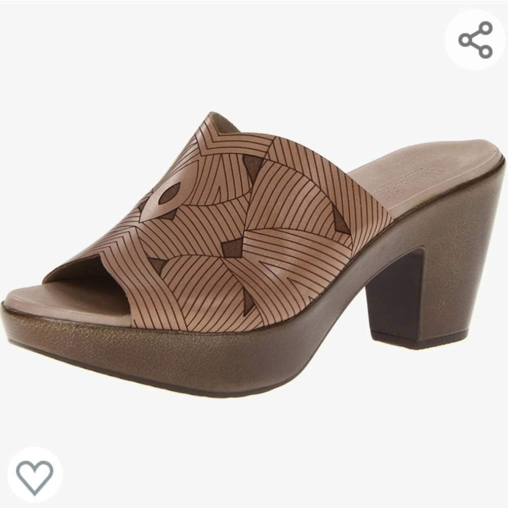 Munro American Marisa Brown Leather Platform Chunky Heel Open Toe Sandals 7